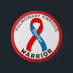 Pulmonary Fibrosis Warrior Ribbon White Button<br><div class="desc">Pulmonary Fibrosis Warrior Ribbon White Button for awareness and support for people with pulmonary fibrosis.</div>