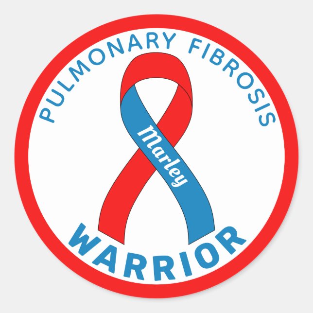 Pulmonary Fibrosis Warrior Ribbon White Classic Round Sticker (Front)