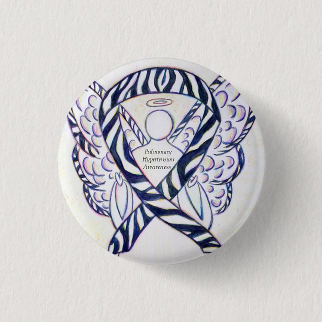Pulmonary Hypertension Awareness Ribbon Zebra Pin (Front)