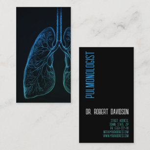 Pulmonary Lungs Disease Doctor Simple Black Business Card