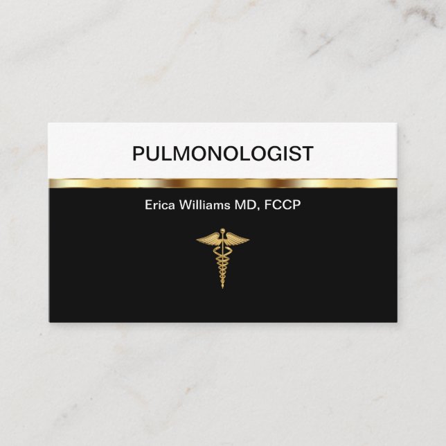 Pulmonologist Lung Doctor Business Cards (Front)