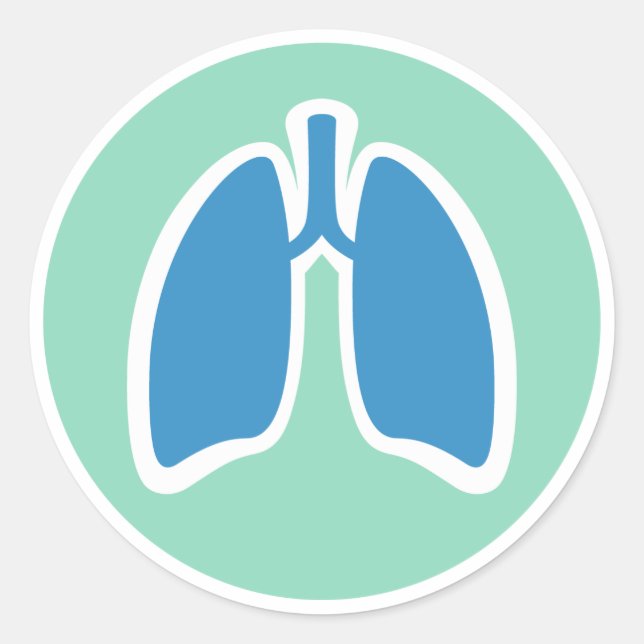 Pulmonology or pulmonologist lung logo round classic round sticker (Front)