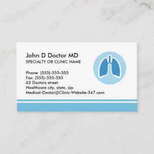Pulmonology pulmonologist business card