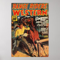 Pulp Cover Western Range Riders pulp art