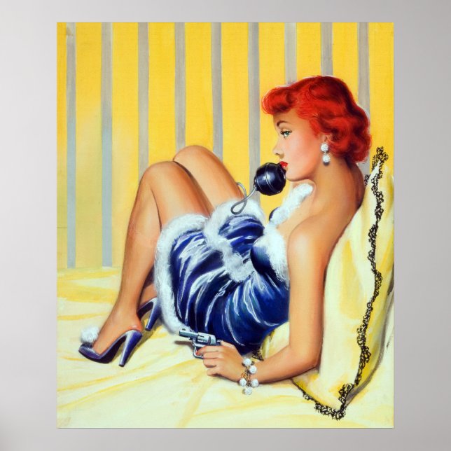 Pulp Redhead Aiming Poster (Front)