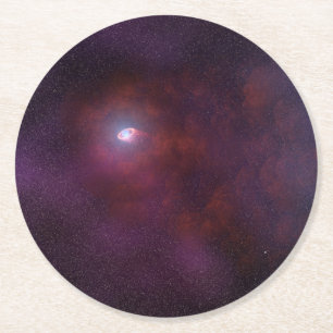 Pulsar Wind From A Neutron Star. Round Paper Coaster