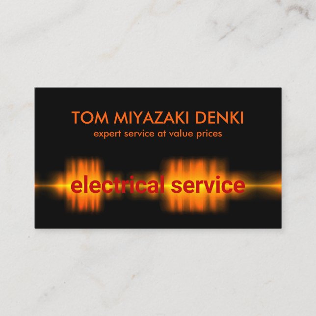 Pulsating Electrical Wave Lightning Business Card (Front)
