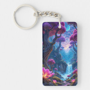 Pulsating Glow of the Surreal Jungle Key Ring