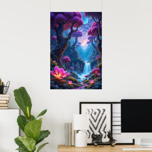 Pulsating Glow of the Surreal Jungle Poster