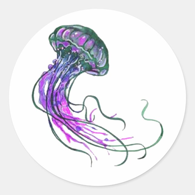 PULSE AND TENTACLES CLASSIC ROUND STICKER (Front)