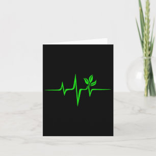 Pulse Green Heartbeat Vegan Plant Tree Environment Card