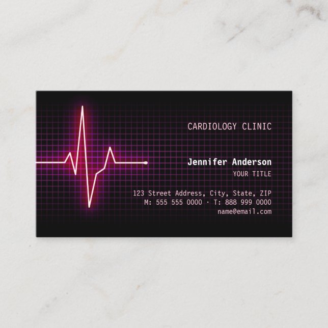 Pulse Heartbeat Cardiology business card (Front)