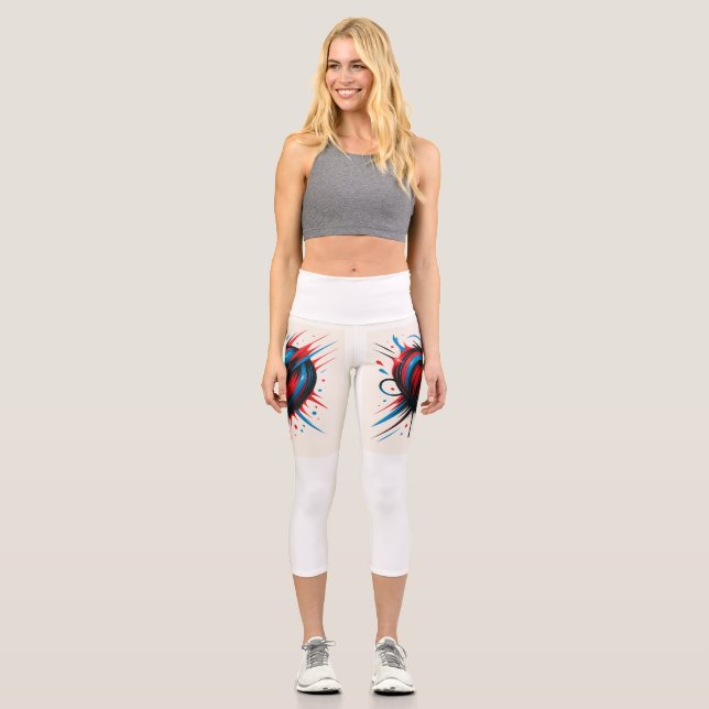 “Pulse Pop Capri Leggings – Art in Every Step” (Front)