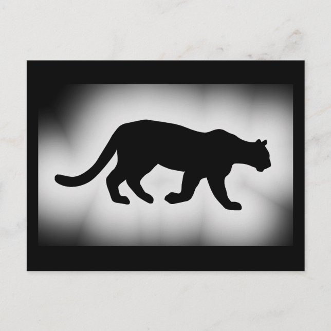 Puma Cougar Mountain Lion Silhouette Postcard (Front)