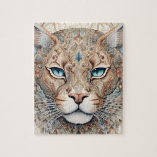 Puma Face Surreal Art  Jigsaw Puzzle