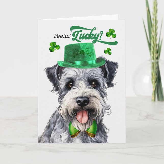 Pumi Dog Lucky St Patrick's Day Holiday Card (Front)
