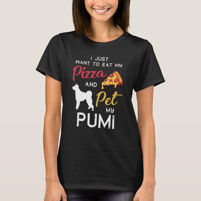 Pumi Dog Pizza  Owner Christmas Birthday T-Shirt (Front)