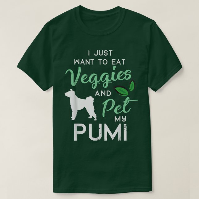 Pumi Funny Vegan Dog Lover Owner Xmas Birthday Gif T-Shirt (Design Front)