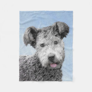 Pumi Painting - Cute Original Dog Art Fleece Blanket
