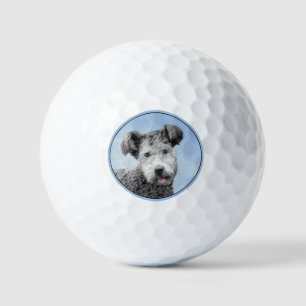 Pumi Painting - Cute Original Dog Art Golf Balls