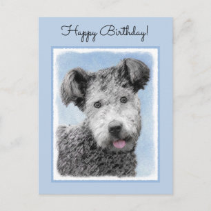 Pumi Painting - Cute Original Dog Art Postcard