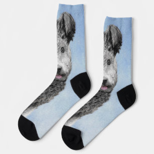 Pumi Painting - Cute Original Dog Art Socks