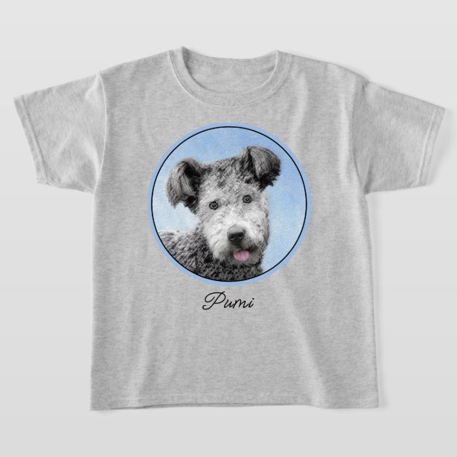 Pumi Painting - Cute Original Dog Art T-Shirt (Laydown)