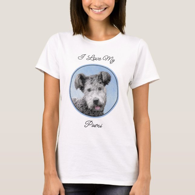 Pumi Painting - Cute Original Dog Art T-Shirt (Front)
