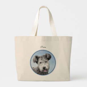 Pumi Painting Grey Pumik Cute Original Pet Dog Art Large Tote Bag