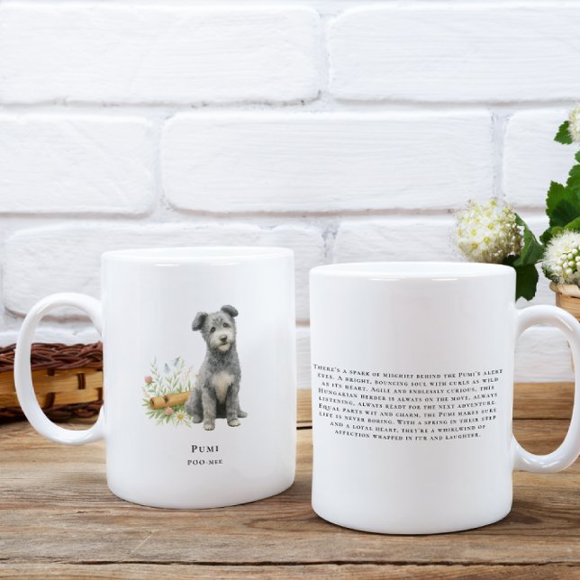 Pumi Watercolor Dog | Rare Breed Coffee Mug (Creator Uploaded)