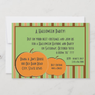Pumkin and Stripes Invitation