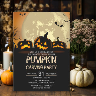 Pumkin Carving Party Halloween Invitation