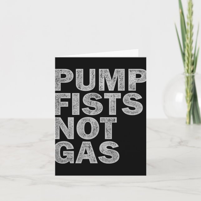 Pump Fists Not Gas Funny New Jersey Beach Souvenir Card (Front)