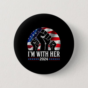 Pump I'm With Her Kamala Harris 2024 For President 6 Cm Round Badge
