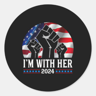 Pump I'm With Her Kamala Harris 2024 For President Classic Round Sticker