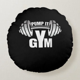 Pump It Ness Gym Sport Motivation Men Women Kid Round Cushion