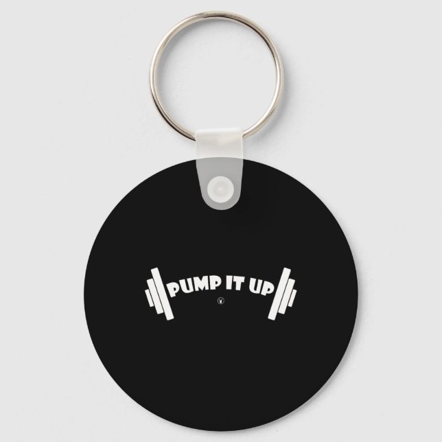 Pump It Up D177 Gym Rabbit T Shirt Workout Bodybui Key Ring (Front)
