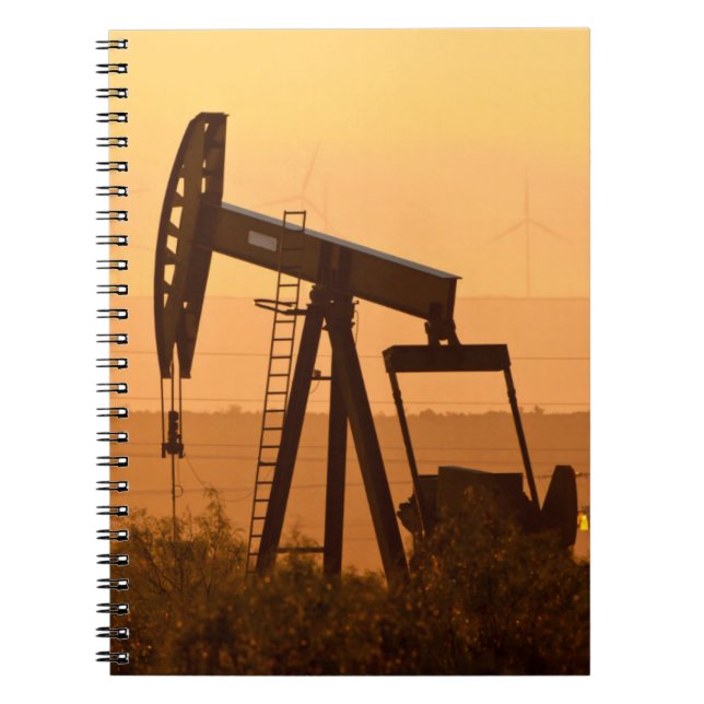 Pump Jack Pumping Oil In West Texas, USA Notebook (Front)