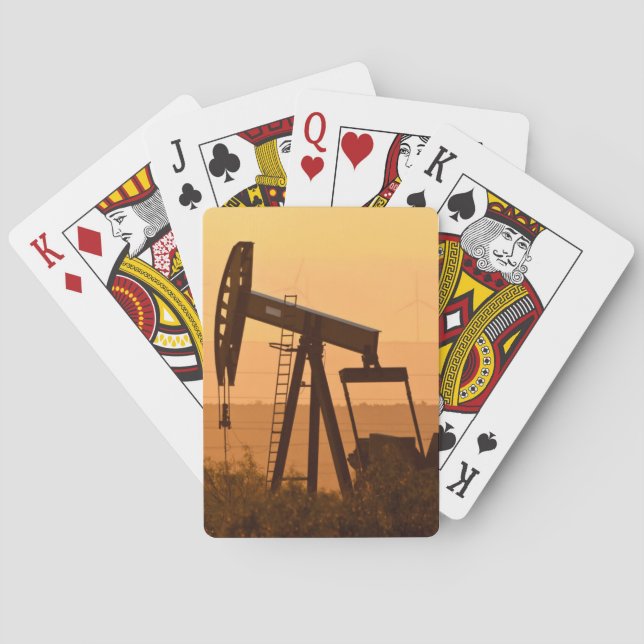 Pump Jack Pumping Oil In West Texas, USA Playing Cards (Back)