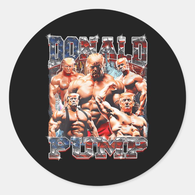 Pump Make America Strong Again Trump 2024  Classic Round Sticker (Front)