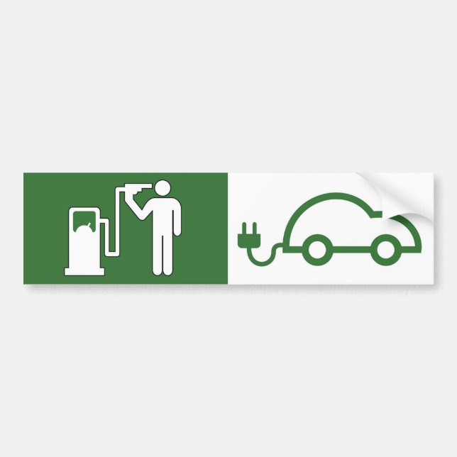 Pump vs Plug Suicide by Petrol Green Car Bumper Sticker (Front)