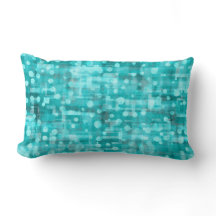 Pumped Up Neon Teal Dots Abstract Throw Pillow
