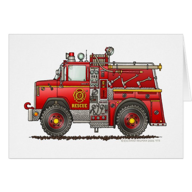 Pumper Rescue Fire Truck Firefighter (Front Horizontal)