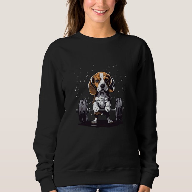 Pumping Weight Lifting Funny Beagle 2 Sweatshirt (Front)