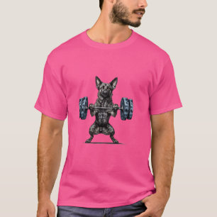 Pumping Weight Lifting Funny Dutch Shepherd T-Shirt
