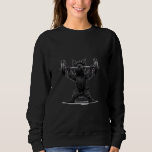 Pumping Weight Lifting Funny Scottish Terrier Sweatshirt
