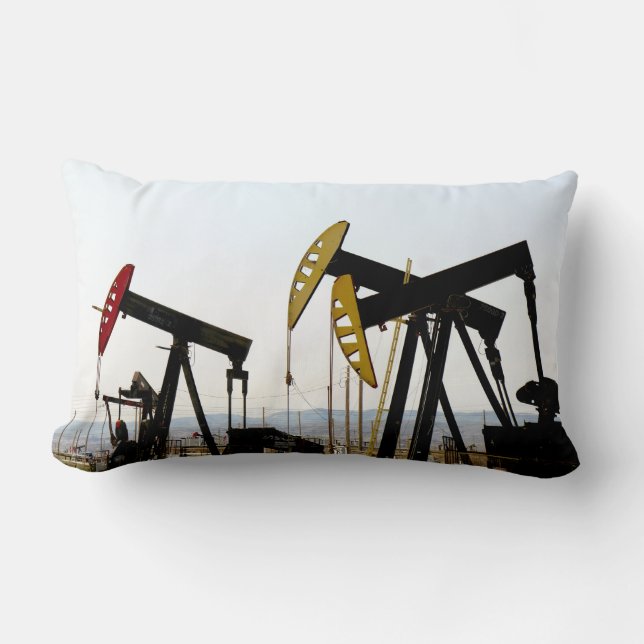Pumpjacks in Taft California Lumbar Cushion (Front)