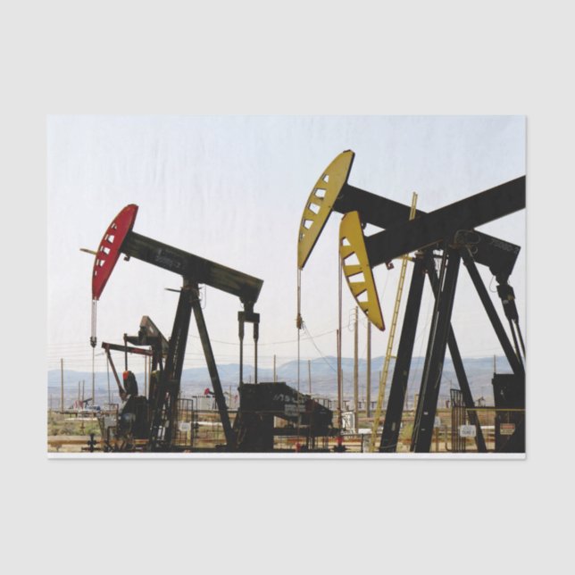 Pumpjacks in Taft California Tissue Paper (Front)