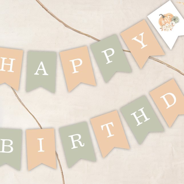 Pumpkin 1st Birthday Bunting (Creator Uploaded)