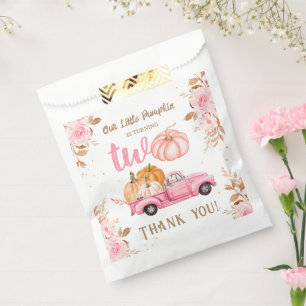 Pumpkin 2nd Birthday Girl Pink Truck Favour Bags